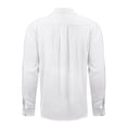 thumbnail image 4 of CVLIFE Hauts pour Hommes Col Rabattu T-shirt Col à Revers T-shirt Coupe Régulière Manches Longues Tee Plage Automne Chemises Blanc G, 4 of 7