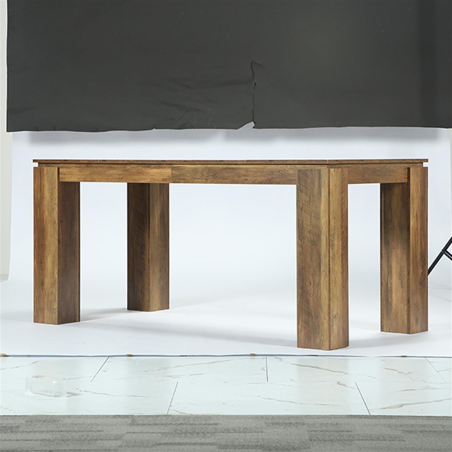 Demi Bonn 63" Dining Table, Farmhouse Kitchen Dinner Table for 4-6 People, Large Rectangular Dinner Table for Dining Room, Home Office, Living Room Furniture, Brown