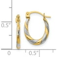 thumbnail image 4 of 14K Yellow & Rhodium Madi K With Twist Hoop Earrings (15 X 10) Made In United States se2380, 4 of 5