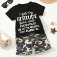 thumbnail image 4 of Toddler Kids Boy Summer Clothes Sets 1t 2t 3t 4t 5t Letter Short Sleeve Tops Camouflage Shorts Outfits 18-24 Months, 4 of 7