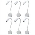 thumbnail image 1 of 6 Piezas 3W Luces para Estantería Lámpara Mesa Minimalista Lámpara Lectura con Cuello de Cisne Lámpara Montada en la Pared para Dormitorio Lámpara de Trabajo LED para Dormitorio, 1 of 5