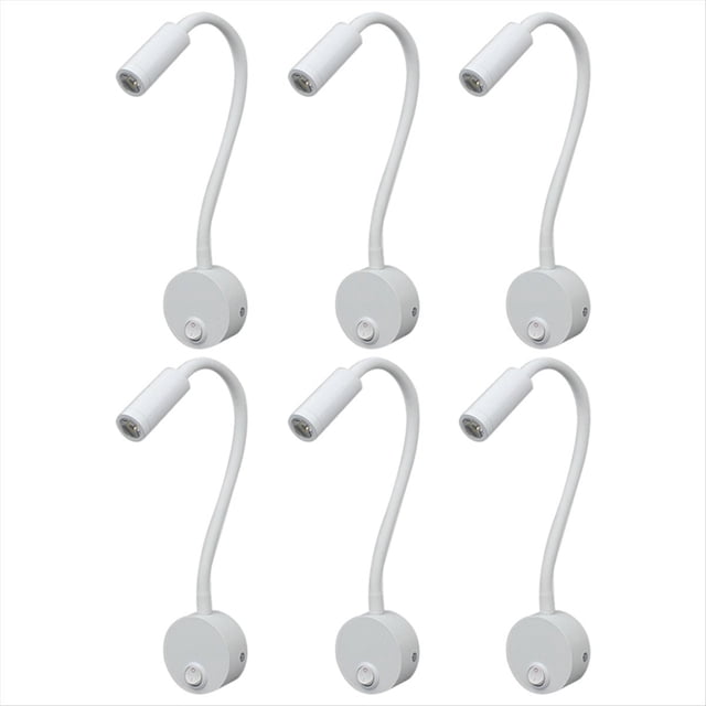 6 Piezas 3W Luces para Estantería Lámpara Mesa Minimalista Lámpara Lectura con Cuello de Cisne Lámpara Montada en la Pared para Dormitorio Lámpara de Trabajo LED para Dormitorio