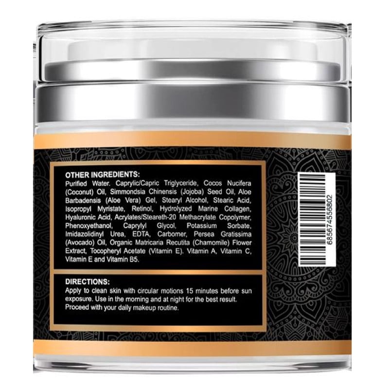Vitamisan Retinol Collagen Cream with Hyaluronic Acid, Vitamin A C E B5 – Anti Aging Face Moisturizer, Hydrating Day & Night Cream for All Skin Types – 2 oz