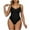 Black, variant on HaiMao Women's Shapewear Bodysuit Tummy Control Body Shaper Seamless Sculpting Snatched Waist Body Suit Khaki 4(S)
