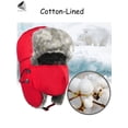 thumbnail image 5 of PULLIMORE Men Women Trooper Trapper Hat Warm Winter Hats with Ear Flap Faux Fur Hunting Aviator Hat (Nary Blue), 5 of 8