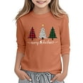 thumbnail image 3 of LRen Girl Christmas 3/4 Sleeve Shirt Funny Xmas Letter Printed Tree Graphic Tee Winter Holiday Top,3-4 Years,Z2-Orange, 3 of 6