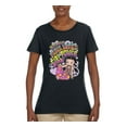 thumbnail image 2 of Wild Bobby Betty Boop Peace, Love and Girl Power Betty Boop Womens T-Shirt, Black, Small, 2 of 5