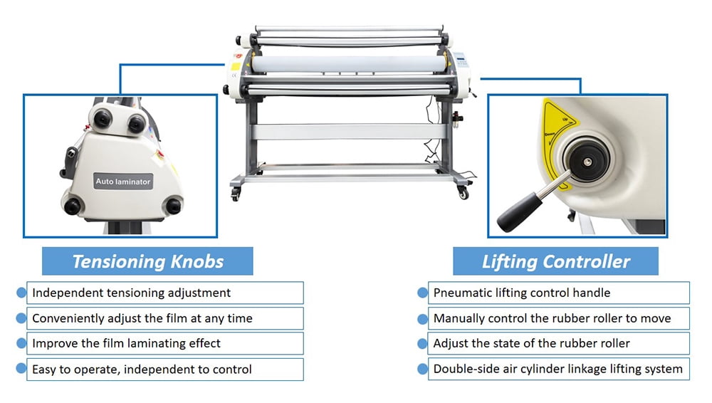 63In Full-Auto Pneumatic Laminating Machine Silicone Roller Film Self-Strip Cold Roll Laminator
