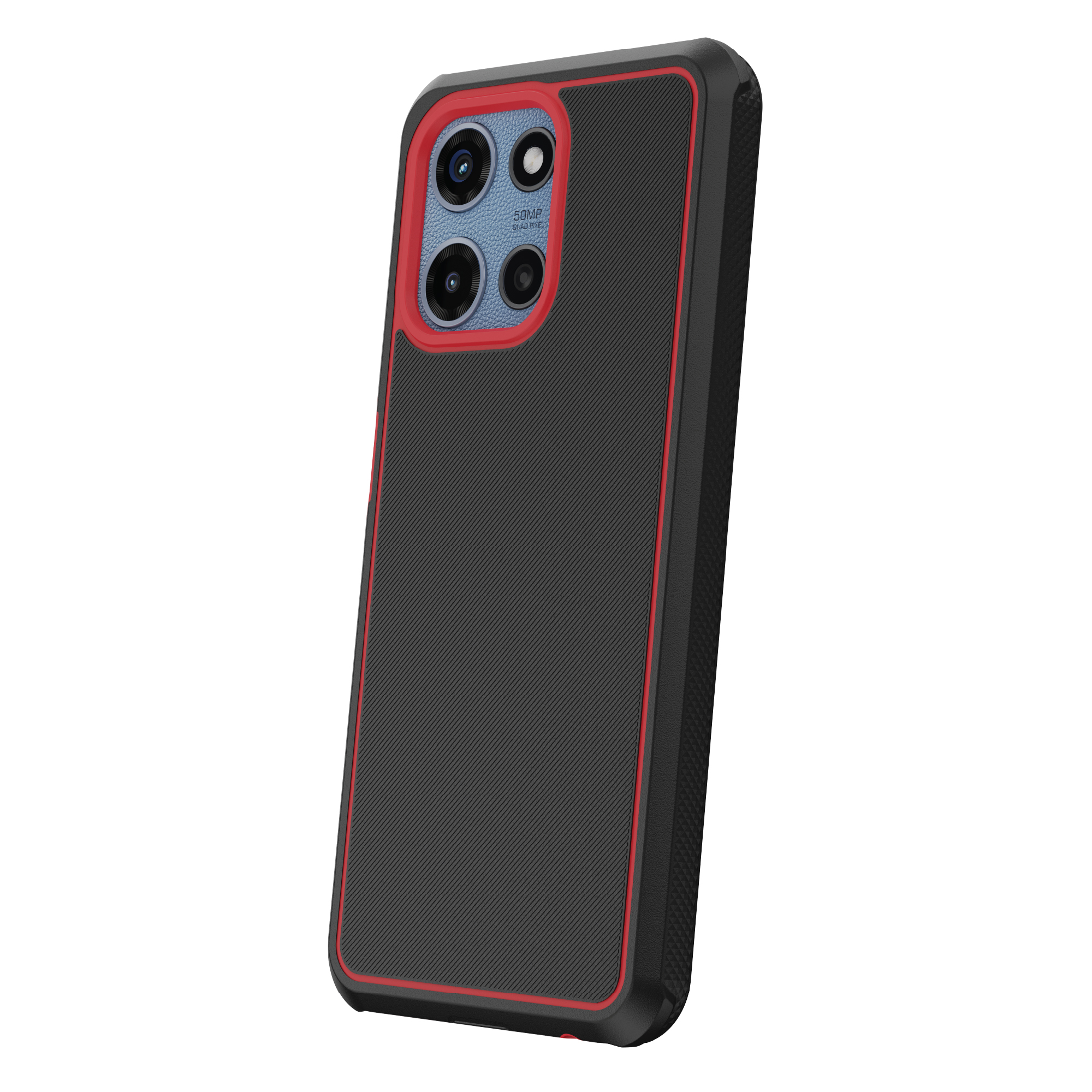 onn Slim Rugged Phone Case for Samsung moto g (2025) - Red/Black