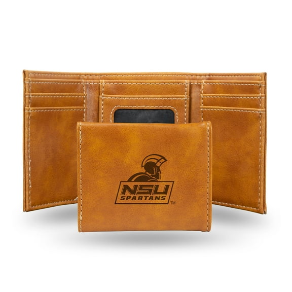 College Rico Industries Norfolk State Spartans Brown Laser Engraved Trifold Laser Engraved Tri-Fold Wallet - Men's Accessory
