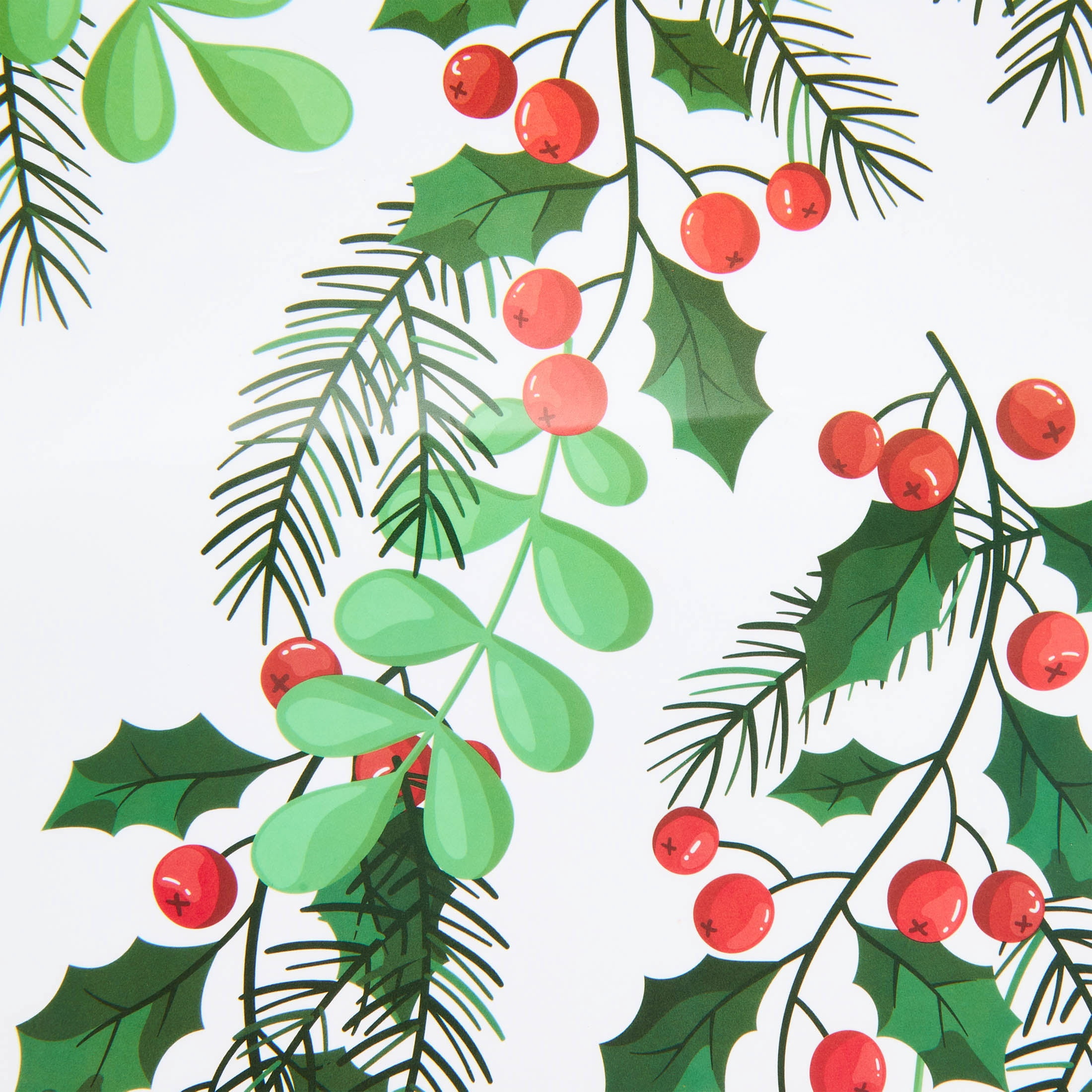 Festive Greenery Peel and Stick Christmas Wall Art, Multicolor, 27.5" x 9.8", by Holiday Time