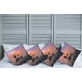 thumbnail image 2 of Ambesonne Nautical Throw Pillow Cover 4 Pack, Foggy Water Sunset, 16", Orange Grey, 2 of 7