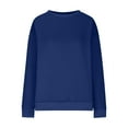 thumbnail image 3 of Bzhegqhd Sweatshirts for Women Solid Color Crewneck Long Sleeve Pullover Top Loose Fit Casual Blouse Soft Cotton No Hood Daily Wear Minimalist Style, 3 of 6