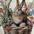 thumbnail image 6 of WYYP Bunny Eggs Flowers Round Tablecloth 100% Polyester Easter Table Cover White, 6 of 8