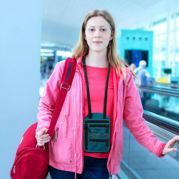 AURARMLET Multifunctional Passport Pouch Blue Durable Material for Secure Storage