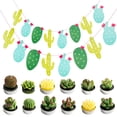 thumbnail image 1 of Coofit 12PCS Succulent Candle Creative Mini Tealight Candle with 2 Sets Cactus Banner, 1 of 3