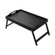 thumbnail image 3 of Mesa de comedor de bandeja de cama de madera con manijas de pie de pie multifuncional para el dormitorio robusto patas plegables plegables soporte Negro, 3 of 9