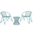 thumbnail image 1 of Noble House Erikson Ensemble de Conversation en Fer 3 Pcs pour Extérieur en Bleu Mat, 1 of 10