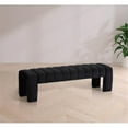 thumbnail image 2 of Pemberly Row Contemporary 17.5" Velvet & Solid Wood Bench in Andaz Black, 2 of 8