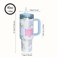 thumbnail image 6 of 40 oz Insulated Stainless Steel Tumbler with Handle and Straw, Double Wall Vacuum Travel Mug, Keeps Cold 24+ Hours, Car Cup Holder Friendly, Large Water Coffee Cup for Sports & Gym, 6 of 8