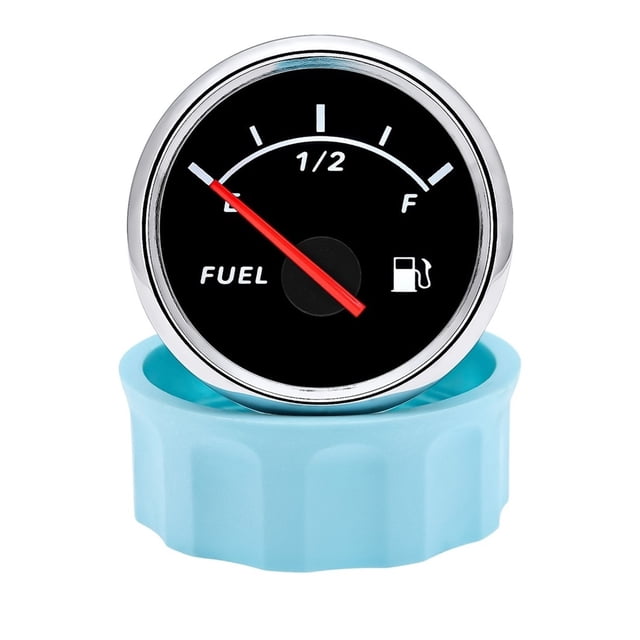 52MM Fuel Level Gauge With Red Backlight 0-190 Ohm Oil Tank Level Meter Indicator For Boat Car RV Yacht 12V/24V ,Easy to Install