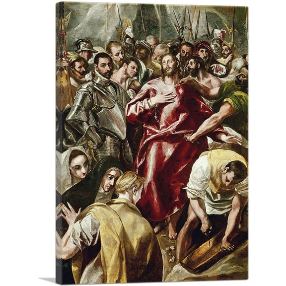 ARTCANVAS The Disrobing of Christ 1579 Canvas Art Print by El Greco - Size: 12" x 8" (0.75" Deep)