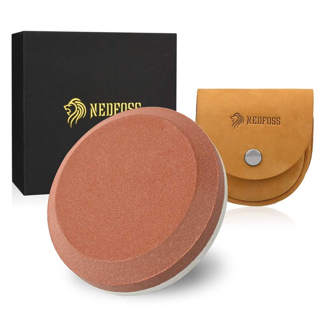 Herramienta Afiladora para Hachas NedFoss de Doble Grano con Funda de Cuero
