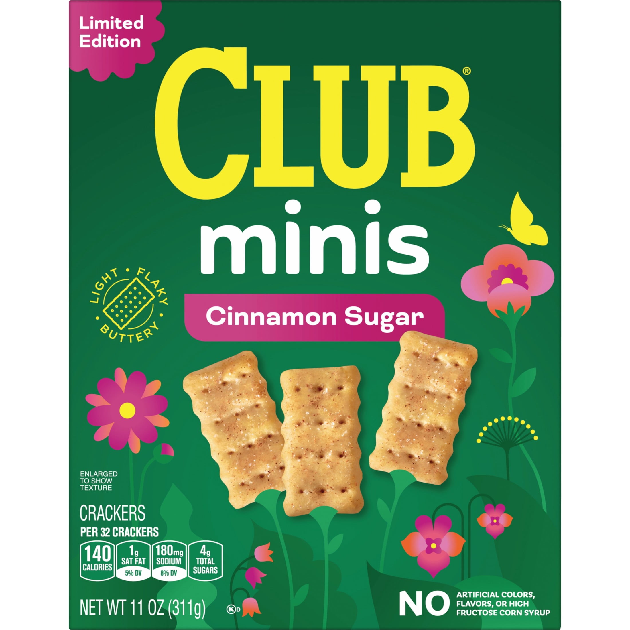 Club Minis Cinnamon Sugar Crackers, Spring Snacks, 11 oz