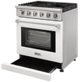 thumbnail image 2 of KOSTCH 30-in 5 Burners 4.55-Cu ft Convection Oven 110V Freestanding Natural Gas Range in White, 2 of 8