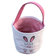 Jpgif Easter Basket Holiday Rabbit Bunny Printed Canvas Gift Carry Candy Bag