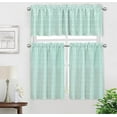 thumbnail image 4 of Kitchen Curtains 24 Inch Cafe Curtain Tiers Boho Linen Textured Short Curtains for Bathroom Farmhouse Small Window Curtain Rod Pocket 2 Panels (Light Green), 4 of 6
