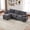 Dark Gray, variant on Homefun Modular Cloud Corduroy 3-Seat Sofa with Storage Footstool Deep Seat Comfy for Living Room,Dark Gray