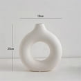 thumbnail image 2 of Pure White Plastic Vase Imitation Ceramic Decoration Donut Flowerpot Desktop Decoration of Room Small + Medium, 2 of 5