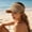 Khaki, variant on Women's Knit Open Top Visor Hat Textured Stretch Elastic Breathable Wide Brim Summer Sun Cap Free Size