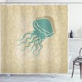 thumbnail image 1 of Ambesonne Jellyfish Shower Curtain, Beach Summer Ocean, 69"Wx75"L, Sand Brown Seafoam, 1 of 3