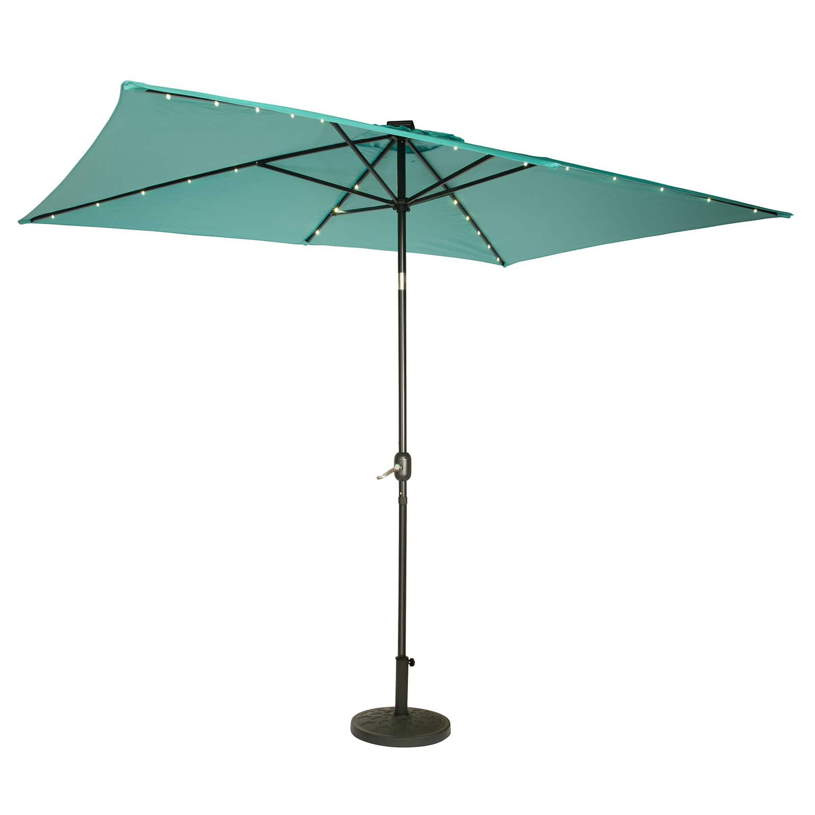 Rectangular Solar Powered Led Lighted Patio Umbrella 10 X 6 5 By Trademark Innovations Orange Walmart Com Walmart Com