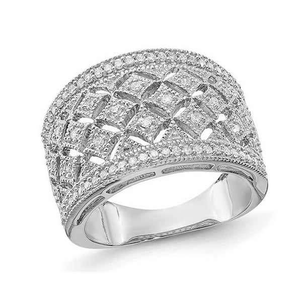 1/3 Carat (ctw) Diamond Cocktail Ring Band in Sterling Silver