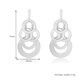 thumbnail image 4 of Pendientes largos de aleación con círculo redondo multicapa para mujer (plata), 4 of 5