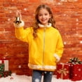 thumbnail image 7 of Zanarzt Baby Winter Coat Girls Polar Fleece Jacket Kids Full Zip Lightweight Fall Spring Coat Outerwear with Pockets Yellow,4-5 Years, 7 of 7