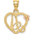 thumbnail image 4 of 14K Two-Tone Heart Letter A Initial Pendant (16.07 X 16.47) Made In United States d898a, 4 of 6