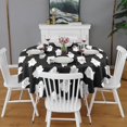 thumbnail image 2 of Black Halloween White Ghosts Round Tablecloth 60"x60",Wrinkle Wipeable Table Cloth for Kitchen Dining Room Picnic Patio Party, 2 of 6