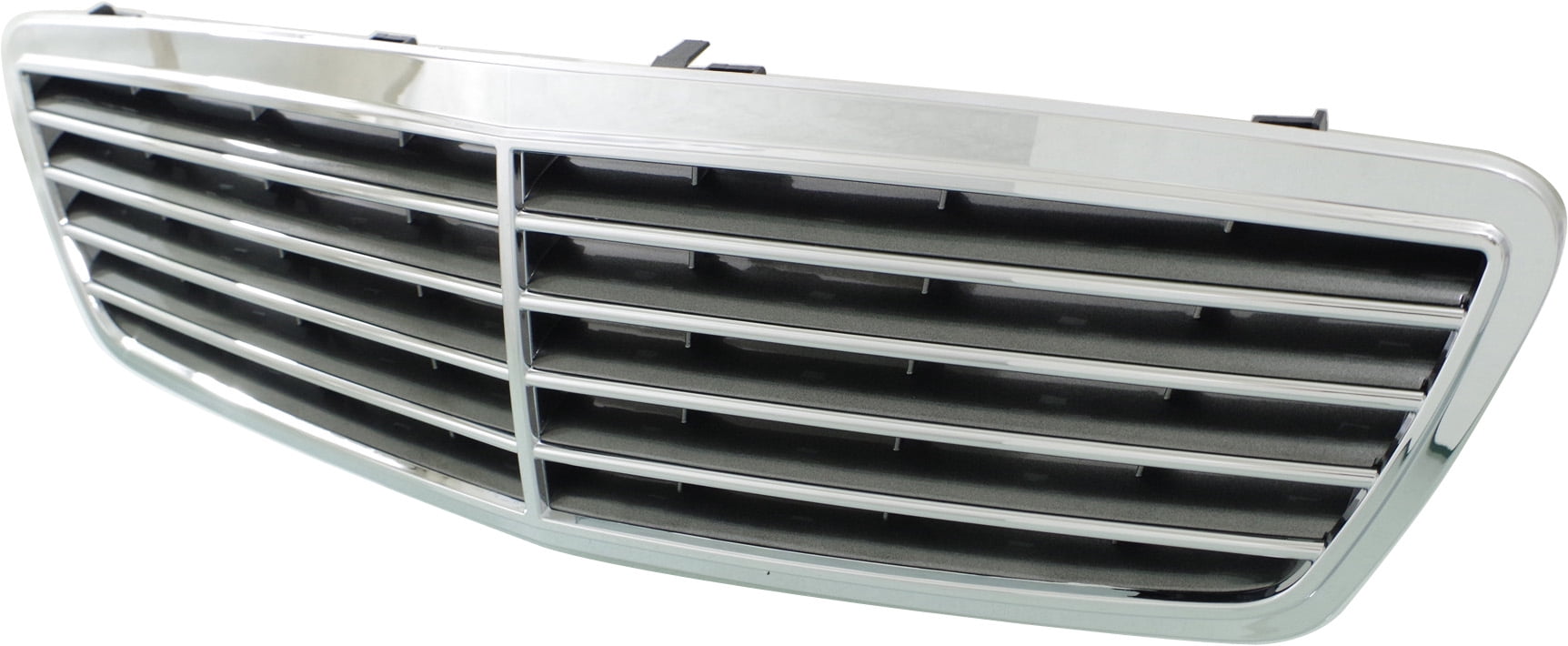 Grille Assembly Compatible With 2006 Mercedes Benz S350 2003-2006 S430 Chrome Shell with Painted Gray Insert