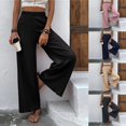 thumbnail image 3 of Ropa de mujer Pantalones casuales de mujer europeos y americanos Pantalones holgados adelgazantes con arrugas y piernas largas, 3 of 6