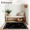 thumbnail image 3 of ODIKA 2'x3' Machine Washable Non-Slip Area Rug, Galaxy Constellation Map with Twinkling Astral Bodies Design High Traffic Rug, Black, 558497, 3 of 7