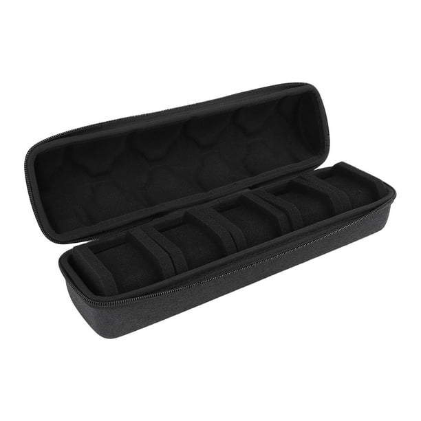 Estuche Rígido Para Reloj, 5 Ranuras, Cremalleras Dobles Negras, Diseño De Almohada, Caja De Almacenamiento Para Reloj De Pulsera De Gran Capacidad Para La Vida Diaria