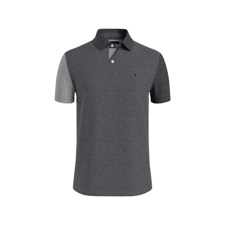 Tommy Hilfiger mens Patchwork Ivy Polo Shirt, B65 Charcoal Grey Heather ...