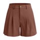 thumbnail image 5 of Pantalones Cortos de Ajuste Suelto para Mujeres Moda Casual Alta Cintura de Lino Mezcla Pantalones Cortos con Bolsillos, Poliéster Suave Recto Sólido Fondo de Verano para Diario, 5 of 6