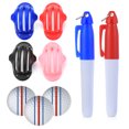 thumbnail image 4 of 1 Set Golf Ball Triple Track 3 Line Marker Chrome Stencil +2Pcs Marker Pen Golf Putting Positioning Aids Outdoor Golf Sport Tool Blue Set, 4 of 6