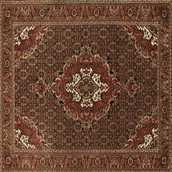 Ahgly Company Indoor Square Persian Brown Traditional Area Rugs, 8' Square