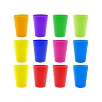 Triani 12Pcs Reusable Plastic Cups 9 oz Reusable BBQ Cups Unbreakable Plastic Tumblers Plastic Drinking Glasses for Party Kitchen Home Office Outdoor